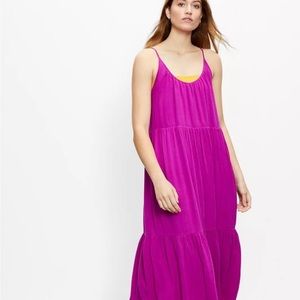 LOFT tiered midi dress